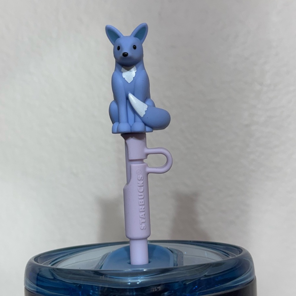 New Starbucks Blue Fox Straw Topper Stainless Steel Tumbler - Picture 5 of 5